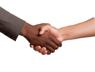 Handshake gesture, transparent background, isolated image, generative AI
