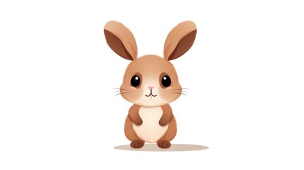 Cute cartoon bunny isolated on a white background.