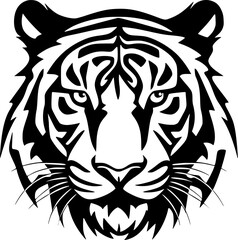 Tiger | Black and White Vector illustration