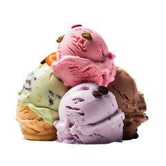 Gelato, transparent background, isolated image, generative AI

