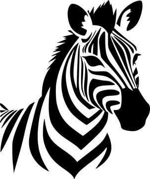 Zebra | Black and White Vector illustration