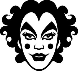 Clown | Minimalist and Simple Silhouette - Vector illustration