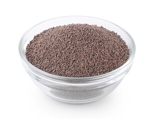 Perilla herb seed in bowl isolated on white background.
