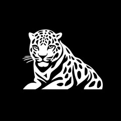 Obraz premium Leopard | Black and White Vector illustration