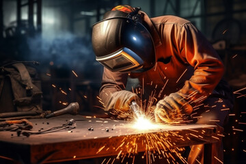 Factory steel metal foundry welder industrial