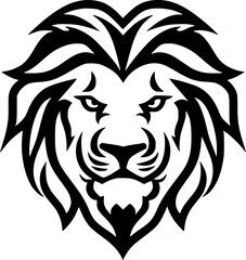 Lion - Black and White Isolated Icon - Vector illustration