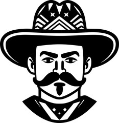 Mexican - Black and White Isolated Icon - Vector illustration