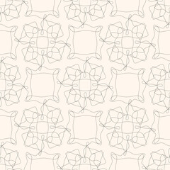 Curls Hand Drawn Seamless Pattern Vector