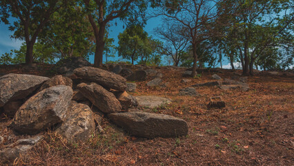Rural brown park with rocks and stones in Abuja, Nigeria
