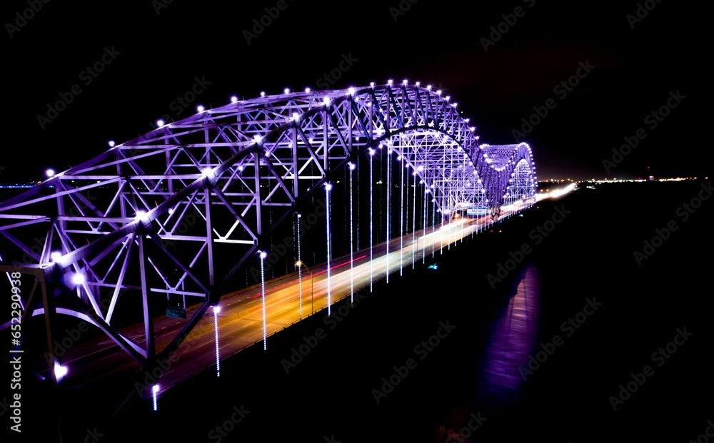 Wall mural Bridge of Memphis captured at night