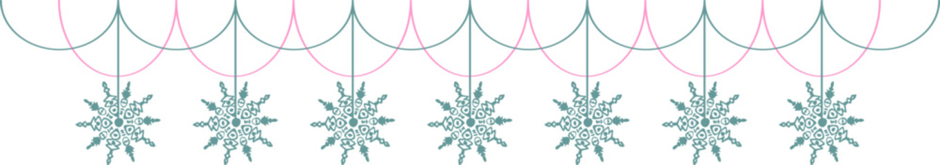 Snowflakes garland illustration