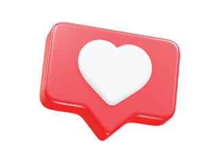 Love heart icon 3d rendering illustration element transparent