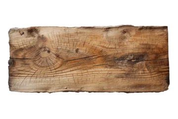 Tuinposter A split wooden board, transparent background, isolated image, generative AI  © heriyusuf