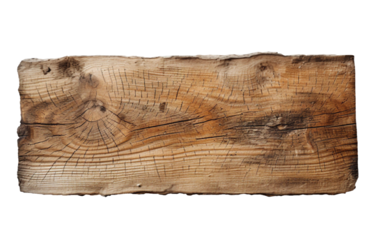 A split wooden board, transparent background, isolated image, generative AI
