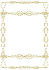 Vintage gold frame with complex elegant ornament. Format - A4. Cover, background for a variety of projects. Vector illustration