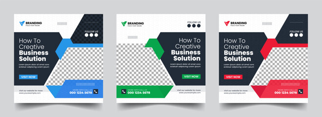 Business marketing agency promotion layouts for social media post banner template. Editable