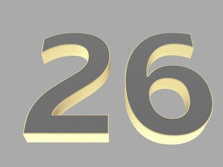 3d number isolated render illustation texture