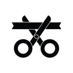 scissors cut ribbon icon vector