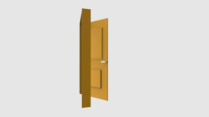 isolated door illustration 3d rendering