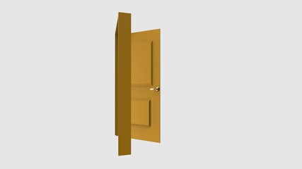 isolated door illustration 3d rendering
