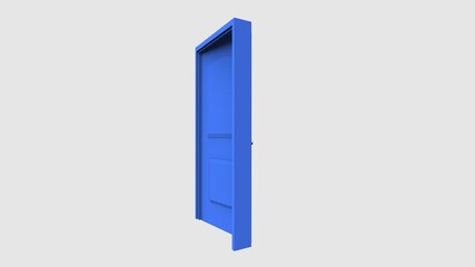 isolated door illustration 3d rendering