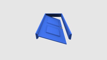 isolated door illustration 3d rendering
