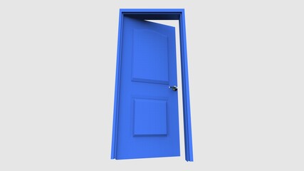 isolated door illustration 3d rendering