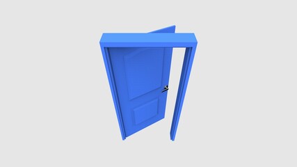 isolated door illustration 3d rendering