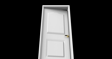 isolated door illustration 3d rendering