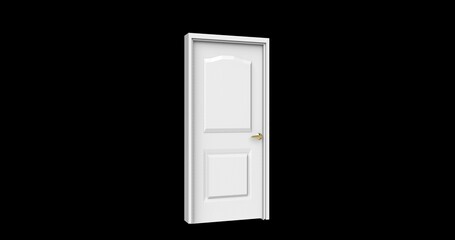 isolated door illustration 3d rendering