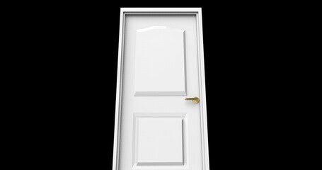 isolated door illustration 3d rendering