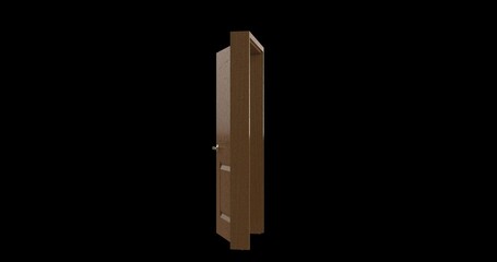 isolated door illustration 3d rendering