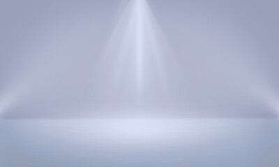 Obraz premium spotlight on stage realistic studio lights empty background dark wall smoke effect with round podium,