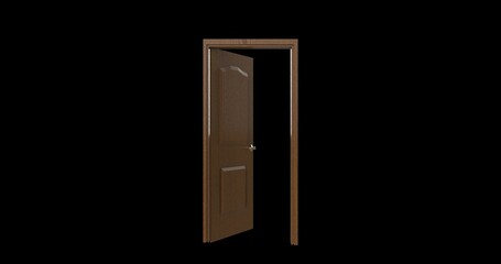 isolated door illustration 3d rendering