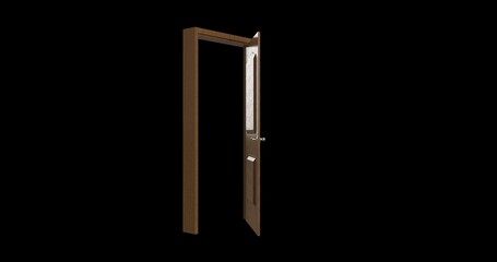 isolated door illustration 3d rendering