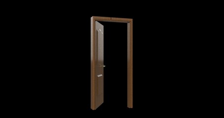isolated door illustration 3d rendering