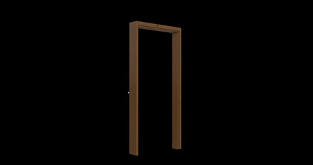 isolated door illustration 3d rendering