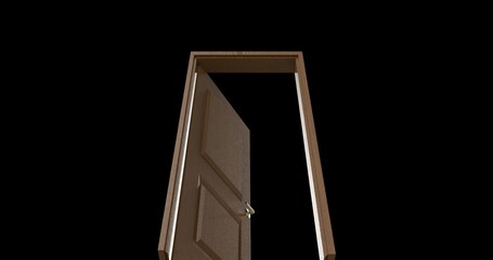 isolated door illustration 3d rendering