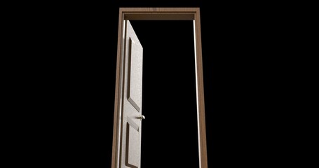 isolated door illustration 3d rendering