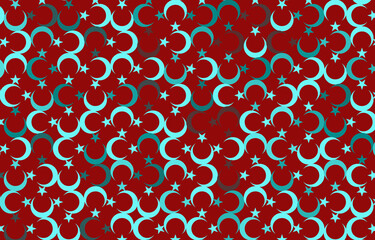 turkish flag background, ottoman background, moon pattern,