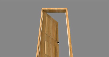 isolated door illustration 3d rendering