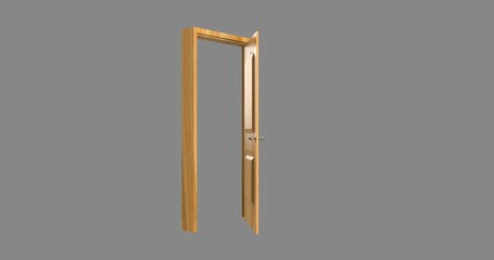 isolated door illustration 3d rendering