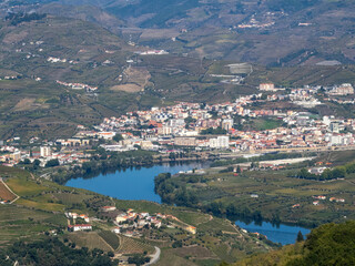 Panoramic view of the city of Peso da R&eacute;gua from the As Meadas mountain range. Portugal.