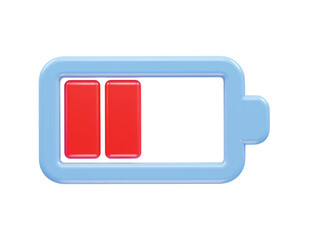 Charging battery icon 3d rendering illustration