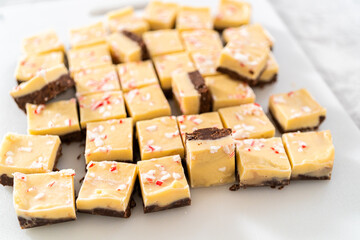 Homemade candy cane fudge