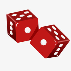 Red dice. Vector illustration EPS10.
