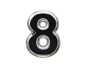 8 number text effect illustration 3d rendering