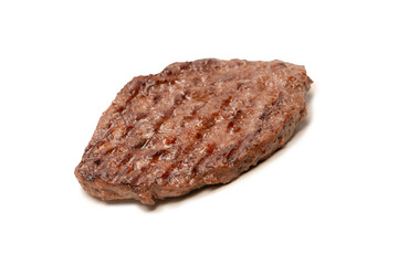 Cutlet with a minced beef isolated on a white background.