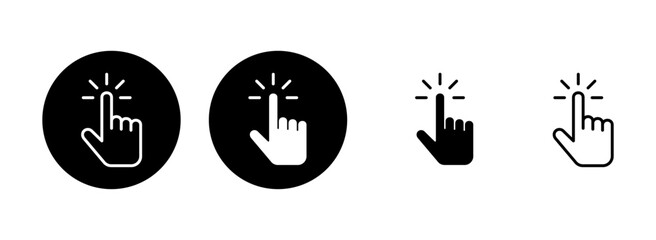 Hand cursor icon set illustration. cursor sign and symbol. hand cursor icon clik