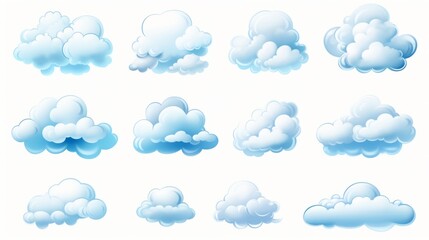 clouds set of elements illustration generated by AI.